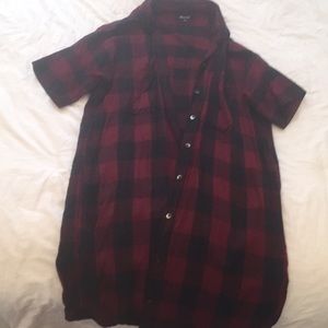 Madewell plaid tshirt dress